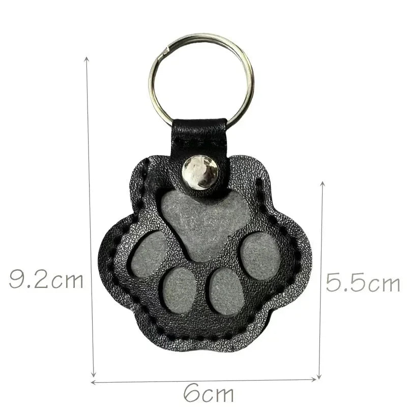 Leather Paw Fur Keepsake Locket Keyring