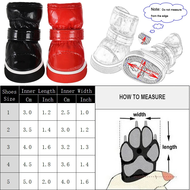 Fleece-Lined Winter Boots for Small Dogs