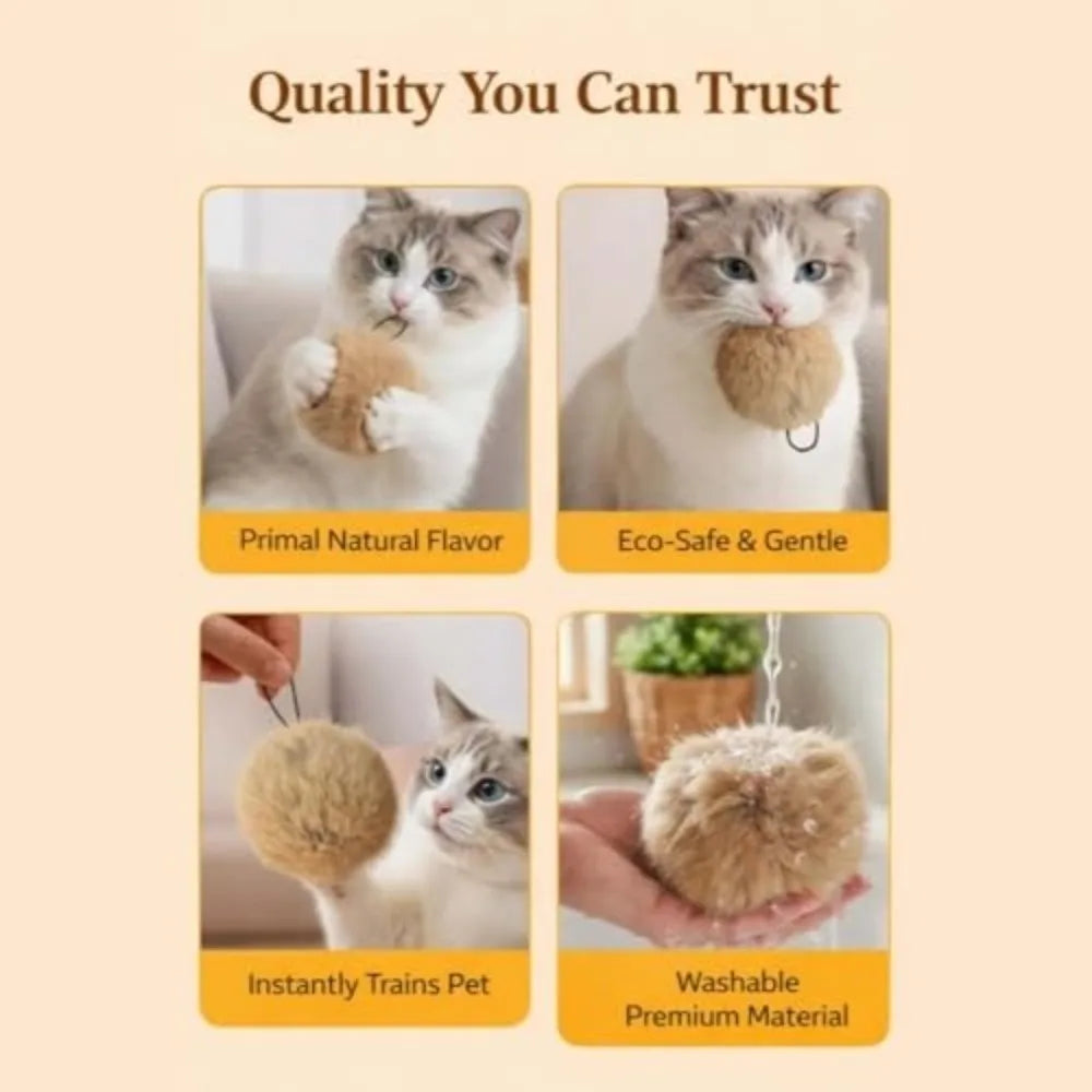 Fluffy Faux Fur Ball Cat Toy