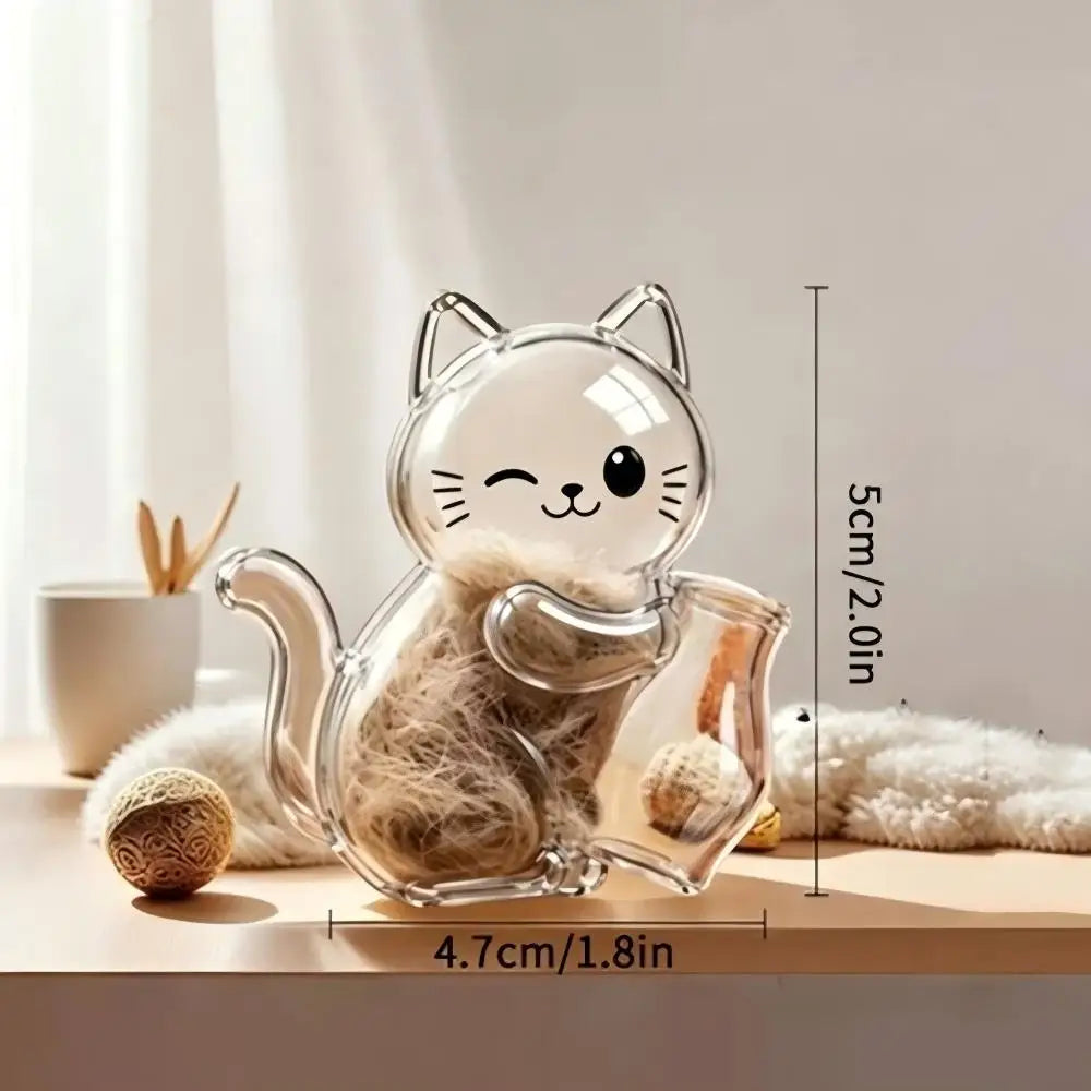 Cat-Shaped Fur Keepsake Fridge Magnet