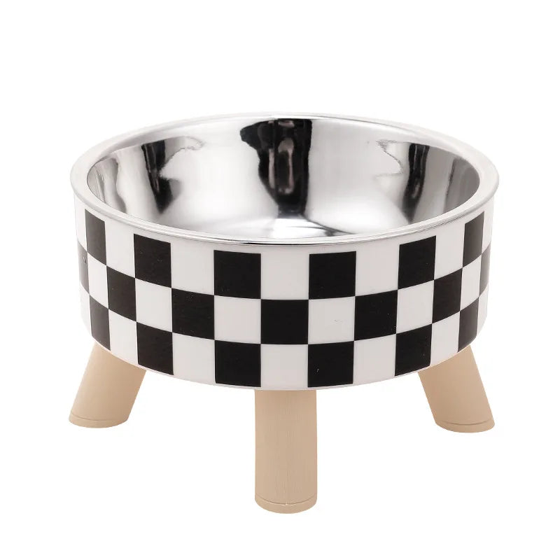 Raised Steel Bowl on Wooden Legs