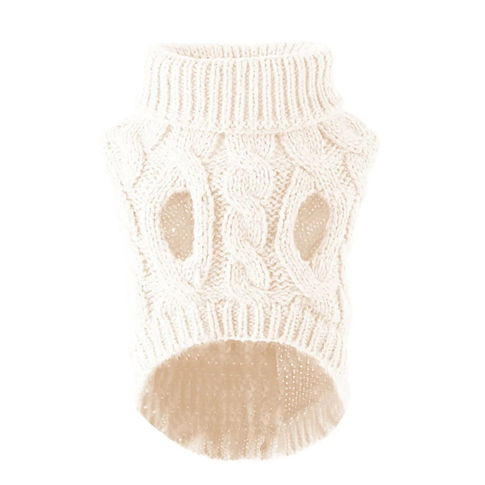 Cable Knit Jumper for Small Dogs - White / S