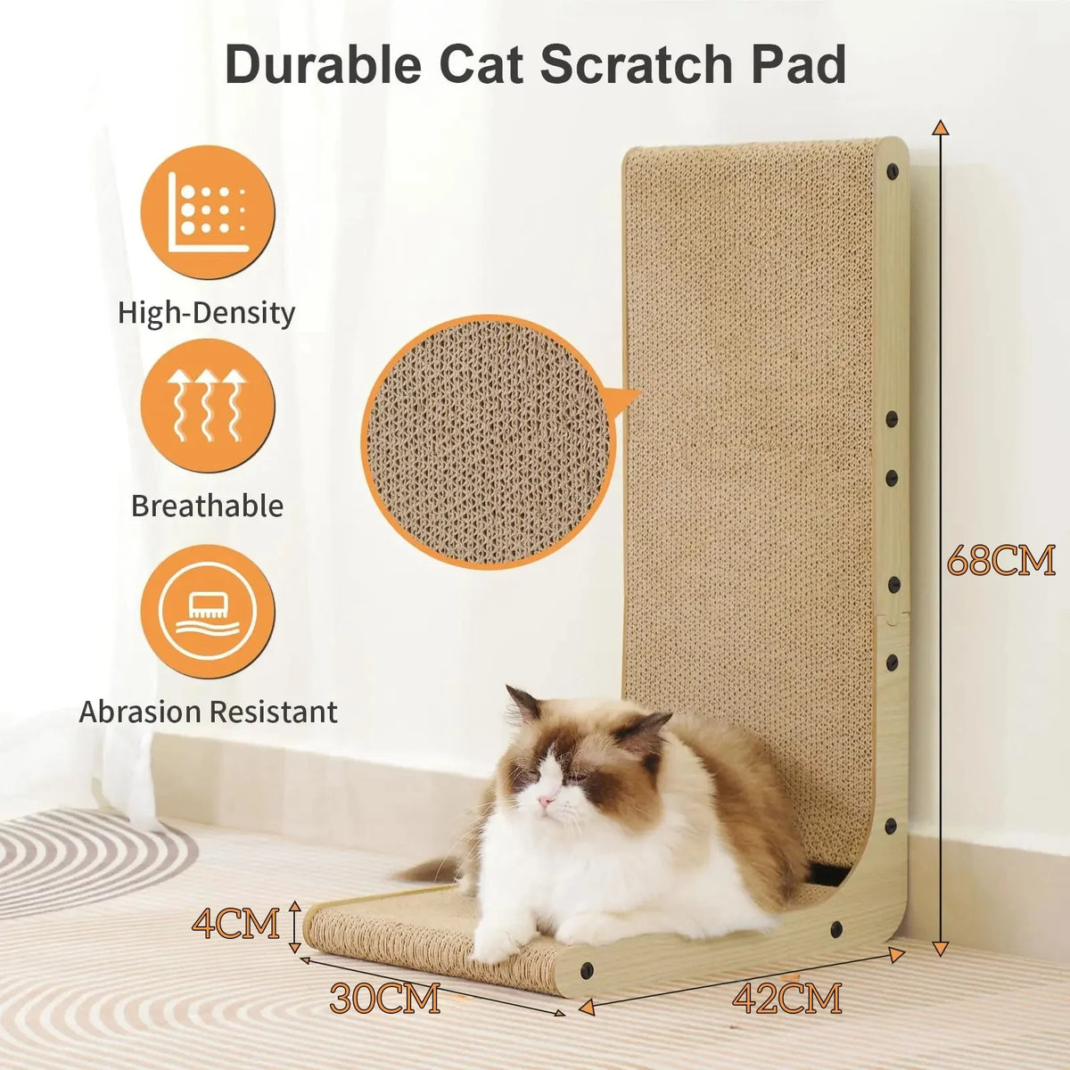 L-Shaped Cardboard Cat Scratcher - Large