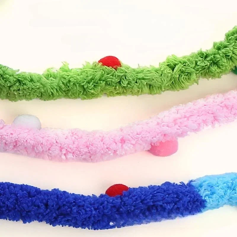 Plush Strip Cat Teaser Wand