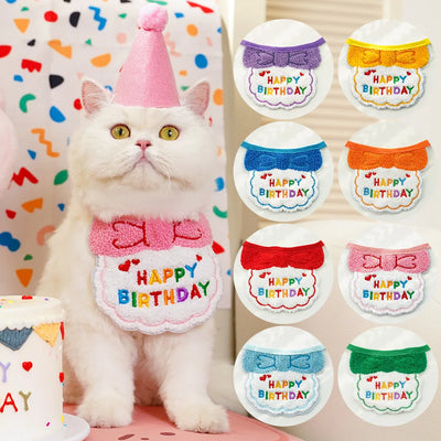 Pet Birthday Hat and Bandana Set