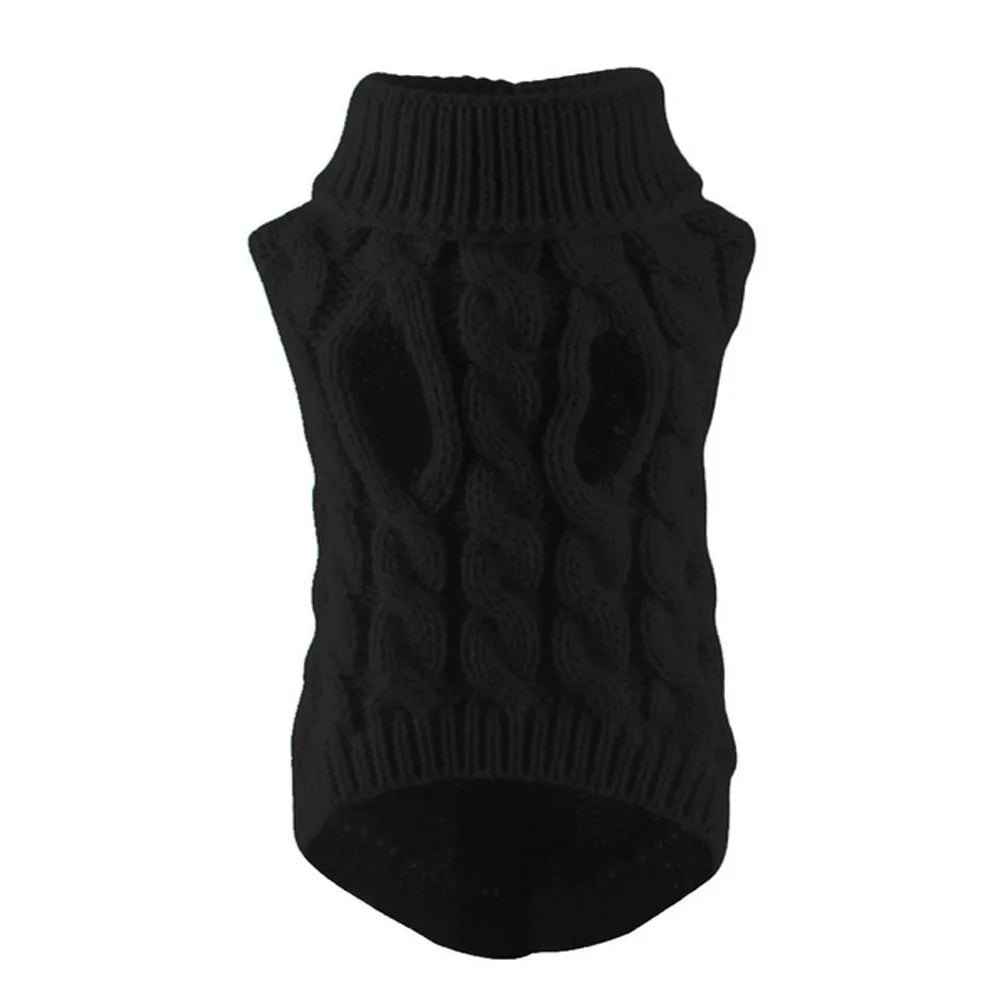 Cable-Knit Jumper for Sphynx and Small Cats - Black / XS (0.6 to 1.5 kg)
