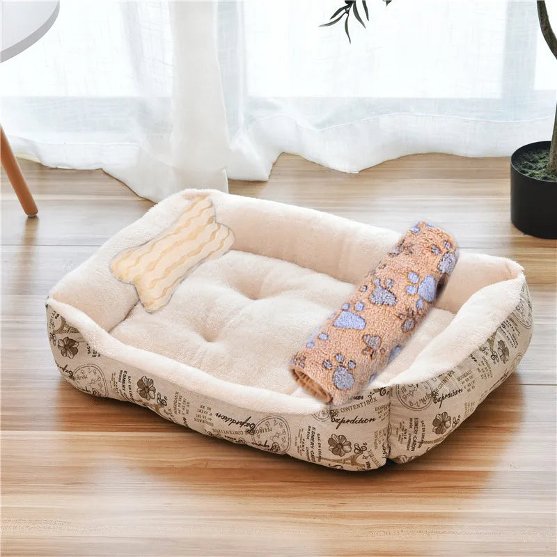 Square Dog Bed with Raised Sides - 3in1 15 / 40x30 cm
