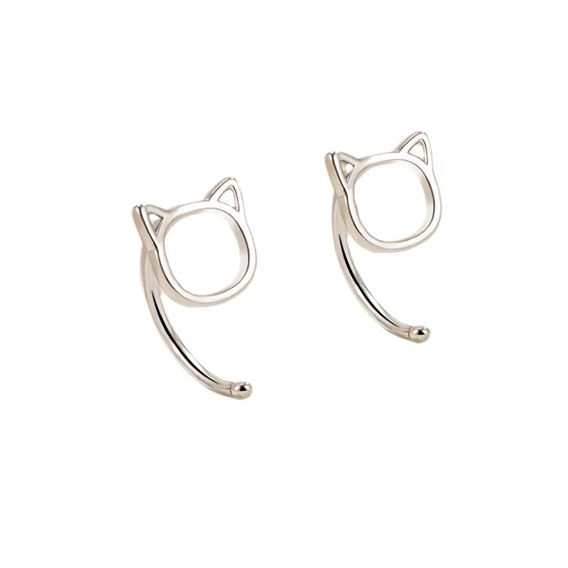 Hollow Cat Stud Earrings