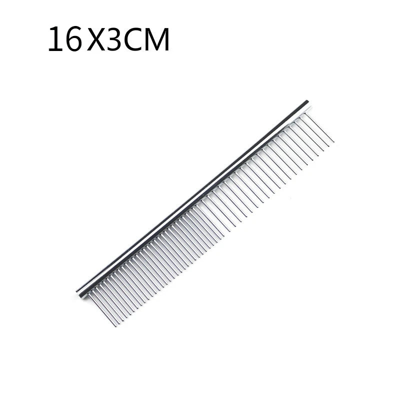 Stainless Steel Grooming Comb for Dogs and Cats - 16x3 cm