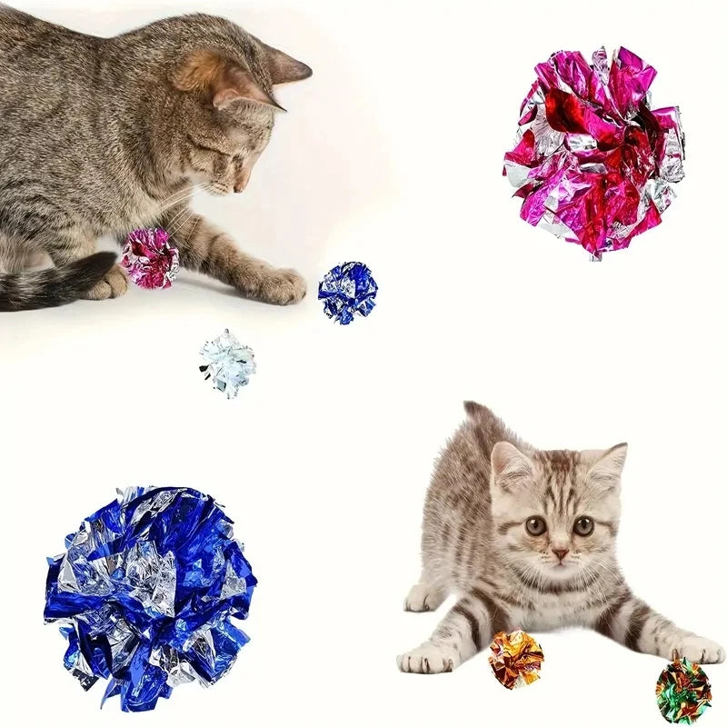Crinkle Foil Cat Balls, Pack of 10