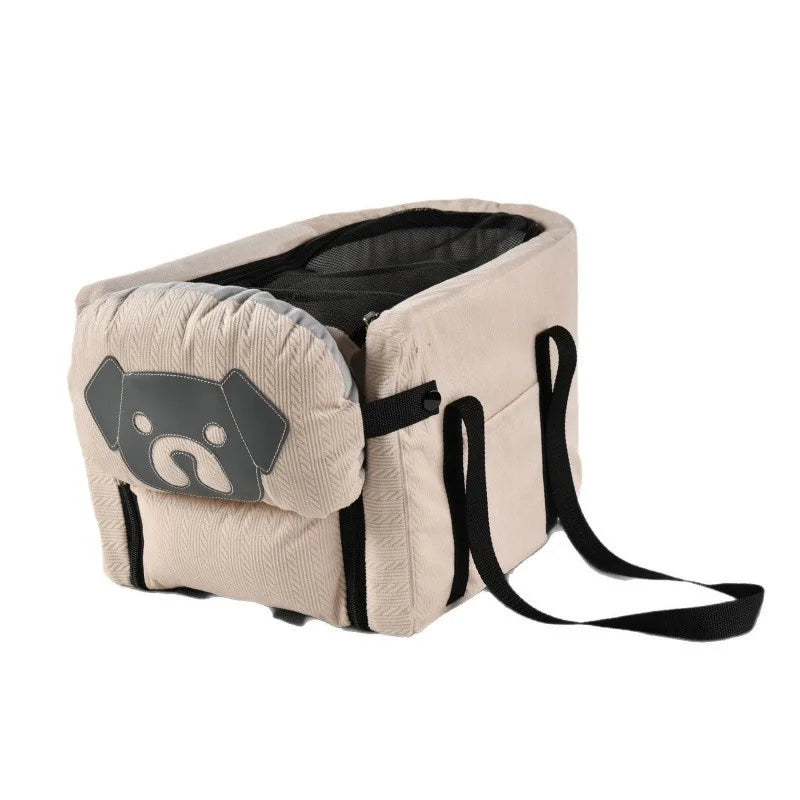 Hanging Car Booster Seat for Small Dogs - Beige