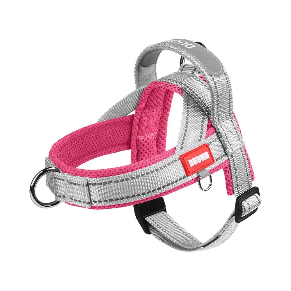 No-Pull Saddle Harness for Small and Medium Dogs - Gray Rose / S