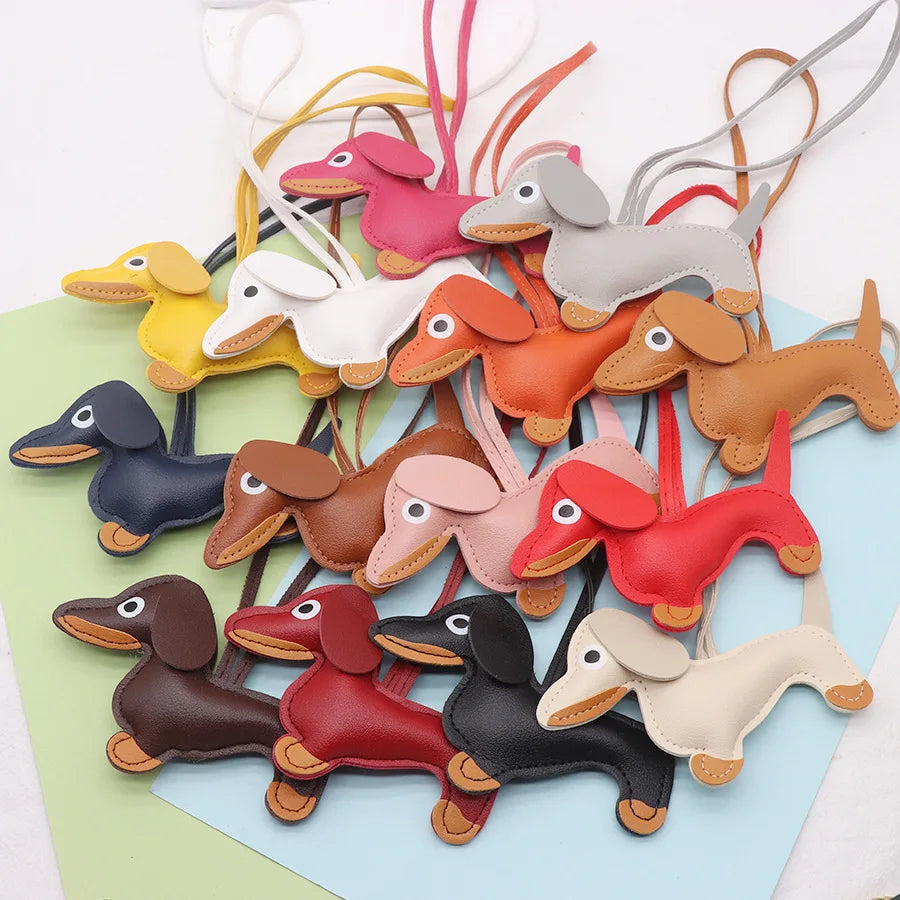 Leather Sausage Dog Keyring
