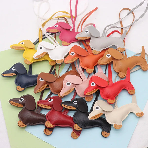 Leather Sausage Dog Keyring
