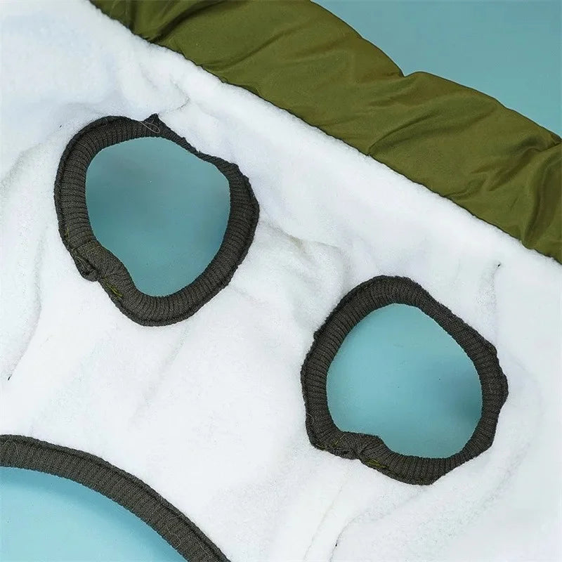 Warm Dog Jacket with Built-In Harness