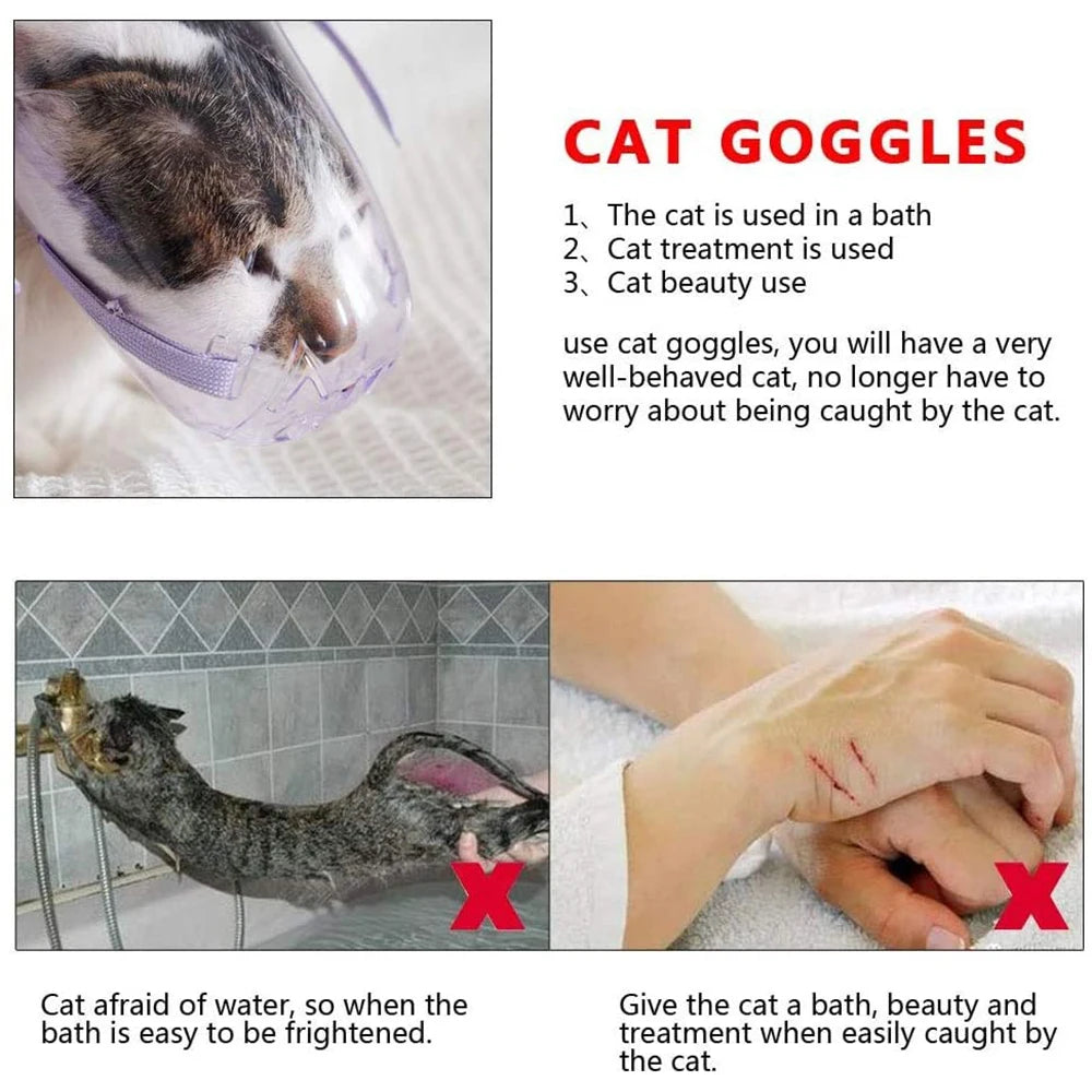 Clear Grooming Muzzle for Cats