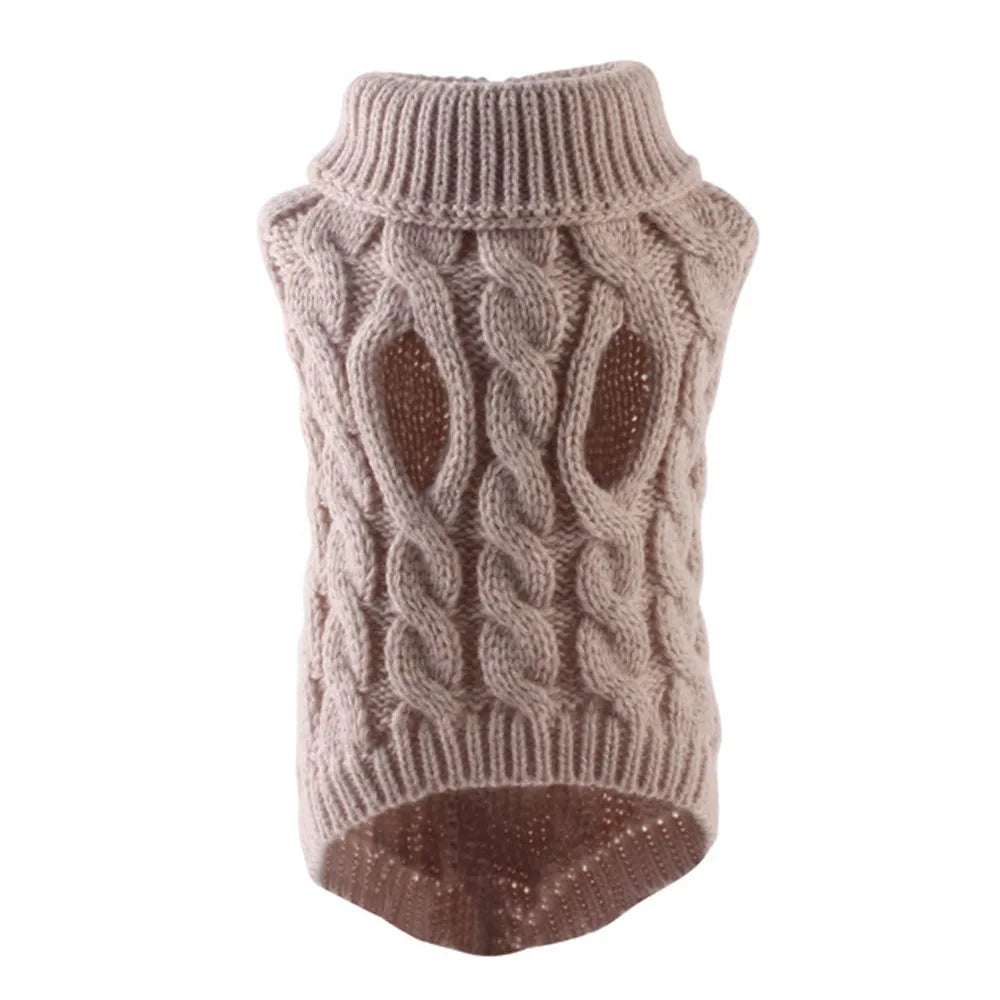 Cable Knit Jumper for Small Dogs - Khaki / S