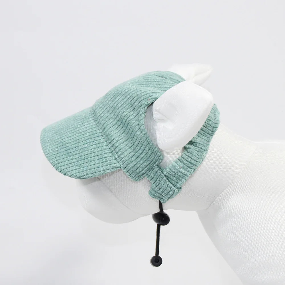 Corduroy Baseball Cap for Dogs - Pea Green / XS (2 to 5 kg)