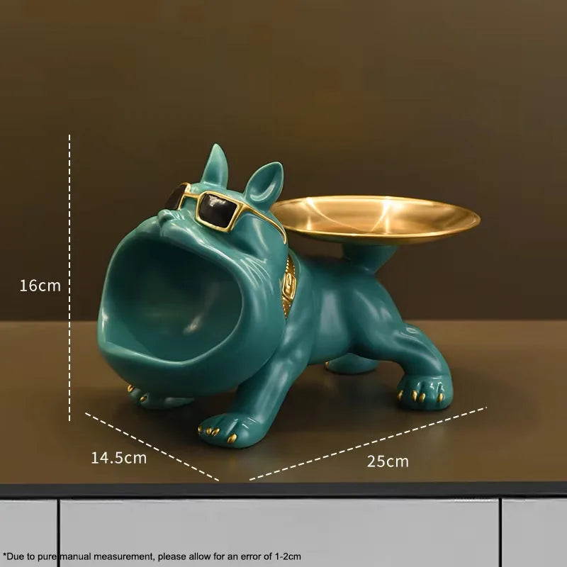 Bulldog Statue Trinket Tray