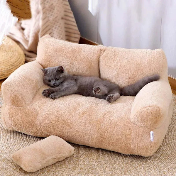 Luxury Plush Sofa Bed for Cats and Small Dogs