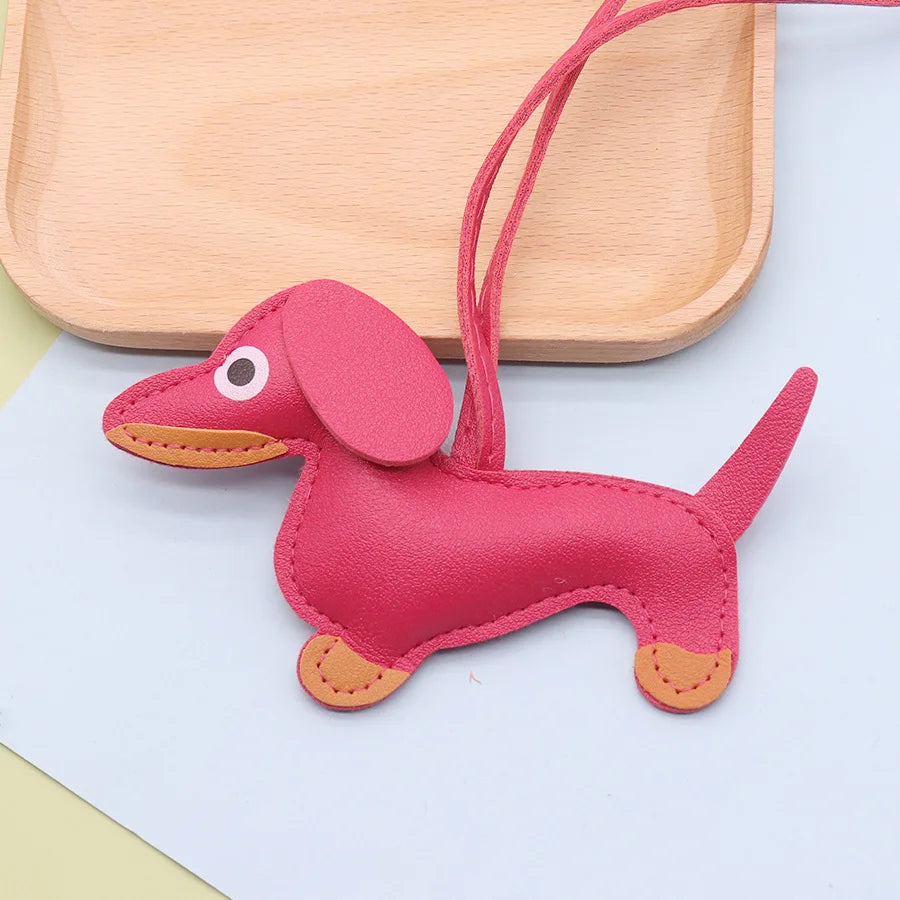 Leather Sausage Dog Keyring
