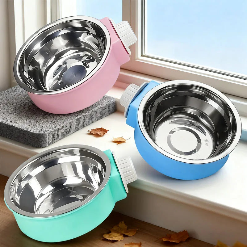 Hanging Stainless Steel Crate Bowl - Blue / S