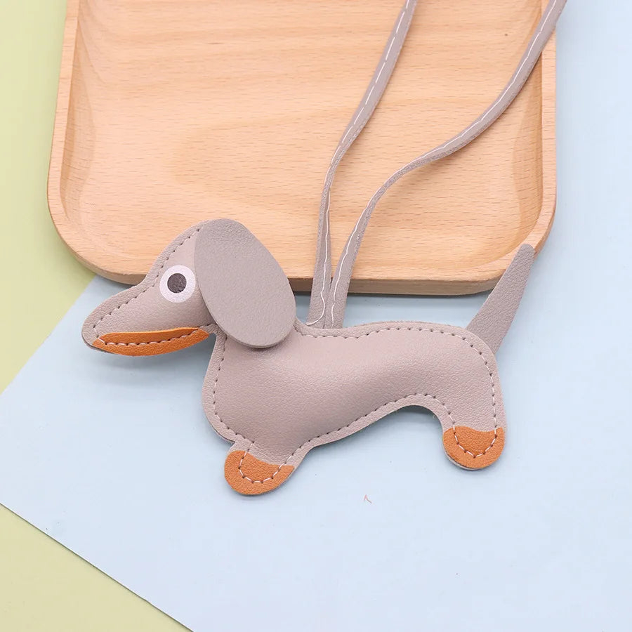 Leather Sausage Dog Keyring