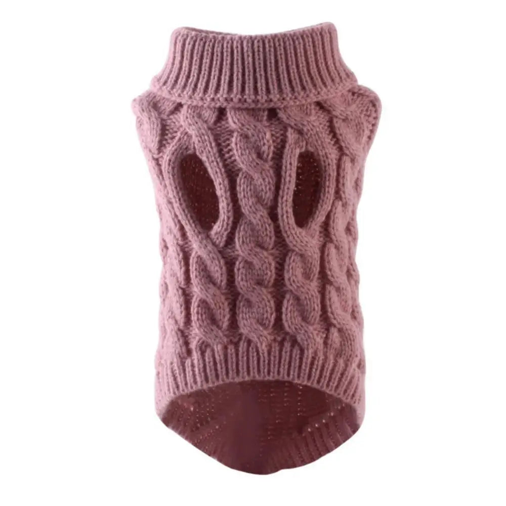 Cable Knit Jumper for Small Dogs - Sour Plum / S