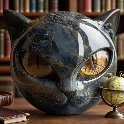 Black Cat Stone-Effect Figurine