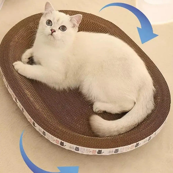 Oval Cardboard Cat Scratcher Bed