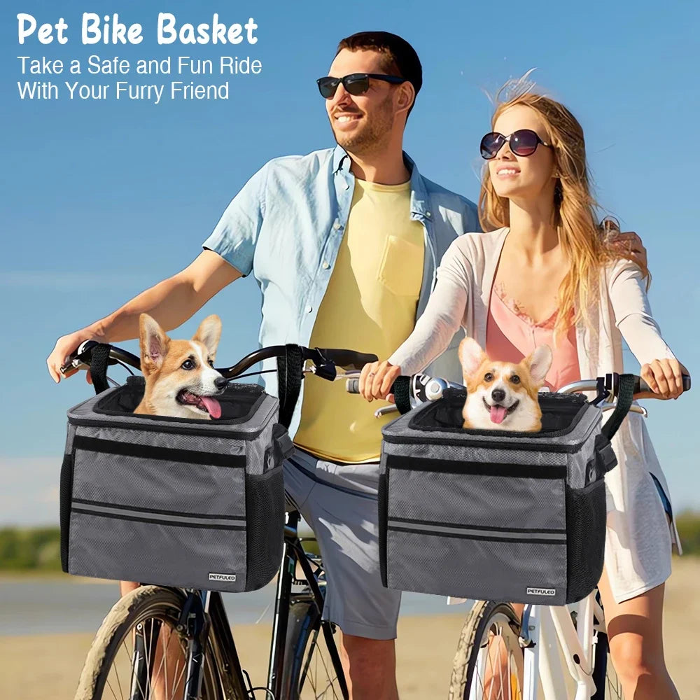 Expandable Pet Bike Basket and Backpack - Black