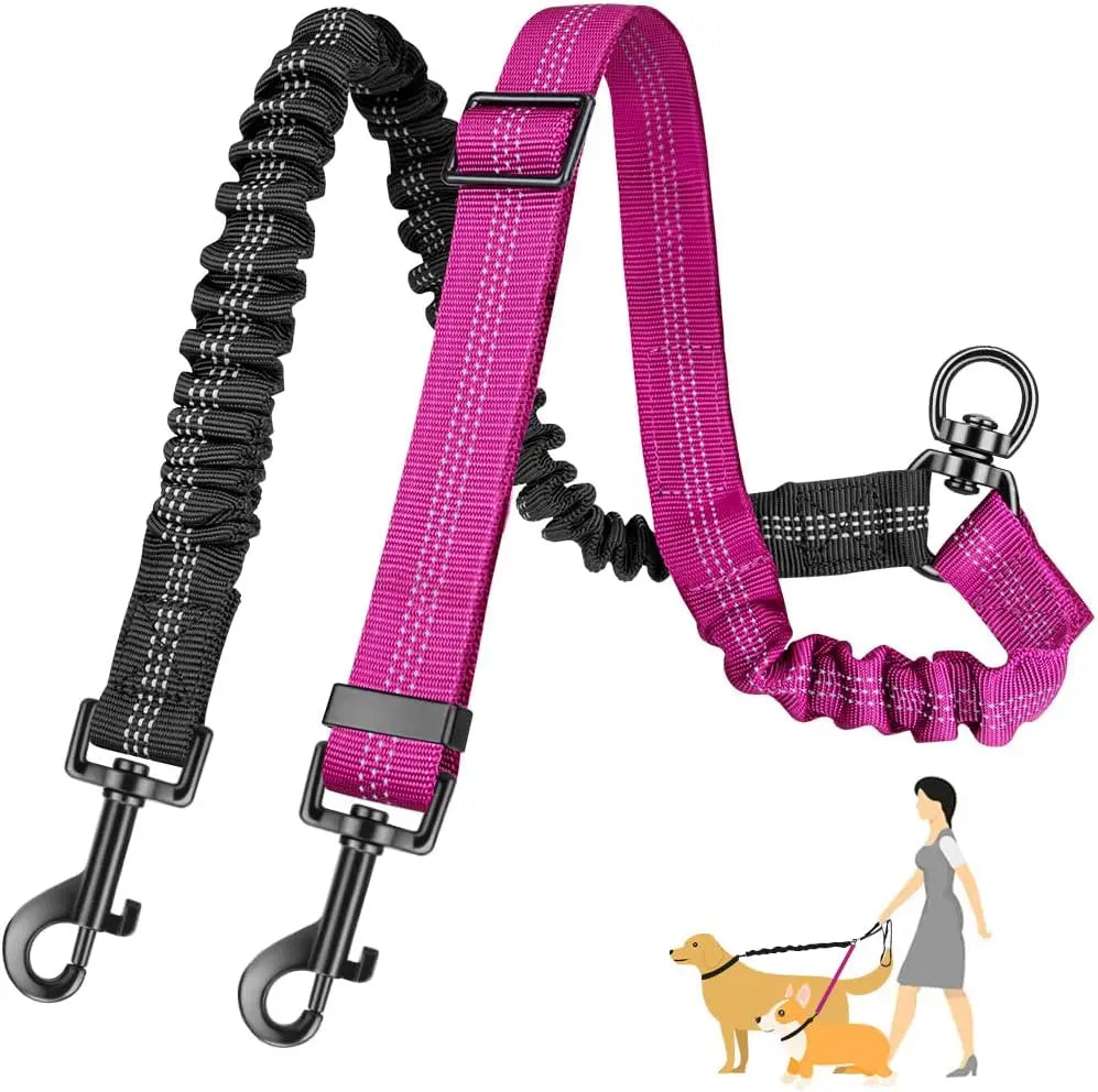Double Dog Lead Coupler - Rose Red
