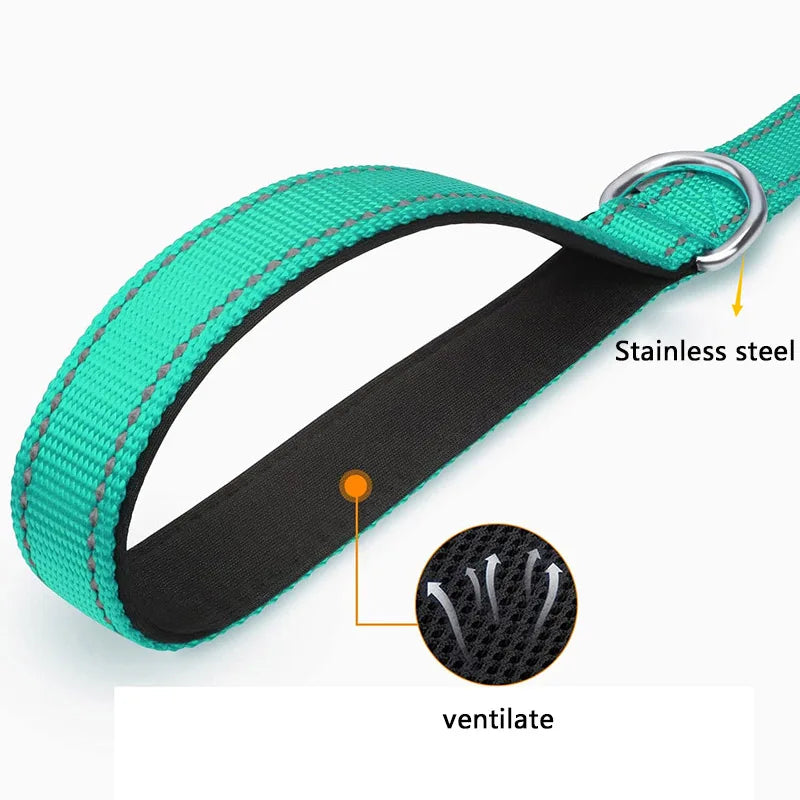 Reflective Padded Dog Lead, 1.2 to 1.8 m