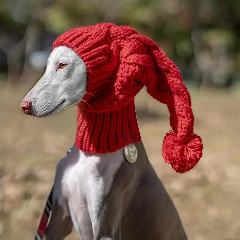 Hand-Knit Snood Hat for Greyhounds and Whippets