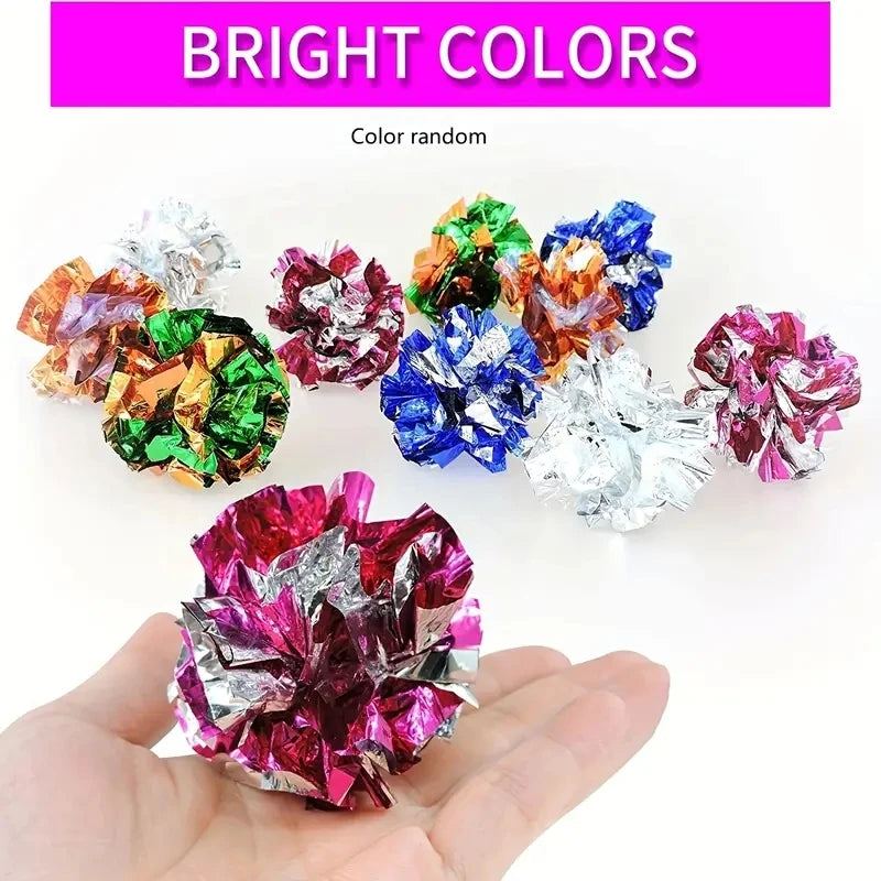 Crinkle Foil Cat Balls, Pack of 10