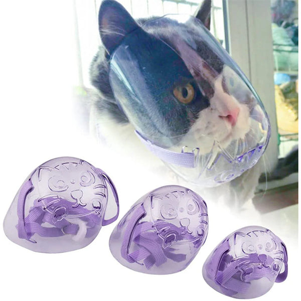 Clear Grooming Muzzle for Cats