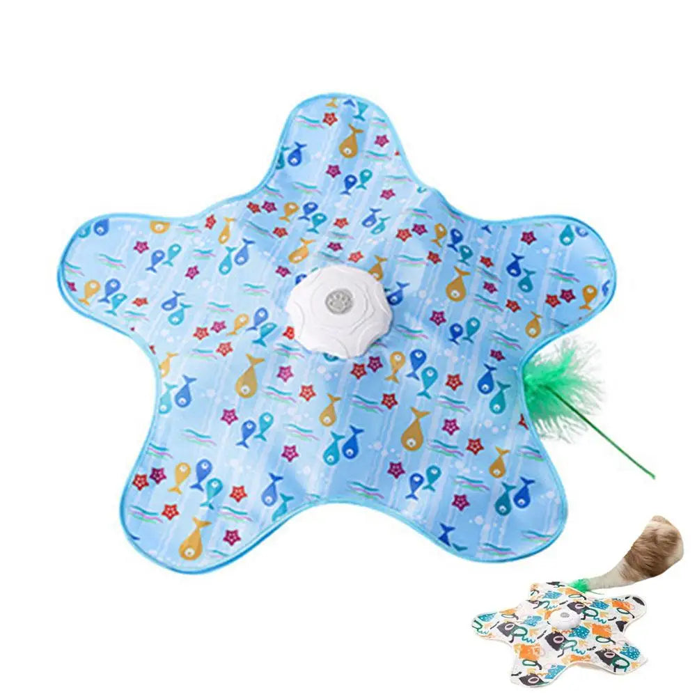 Hide-and-Seek Moving Mouse Cat Toy - Light blue