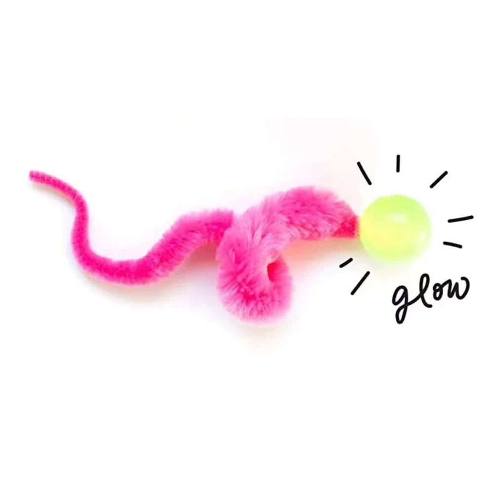Fuzzy Worm Bouncing Ball Cat Toys