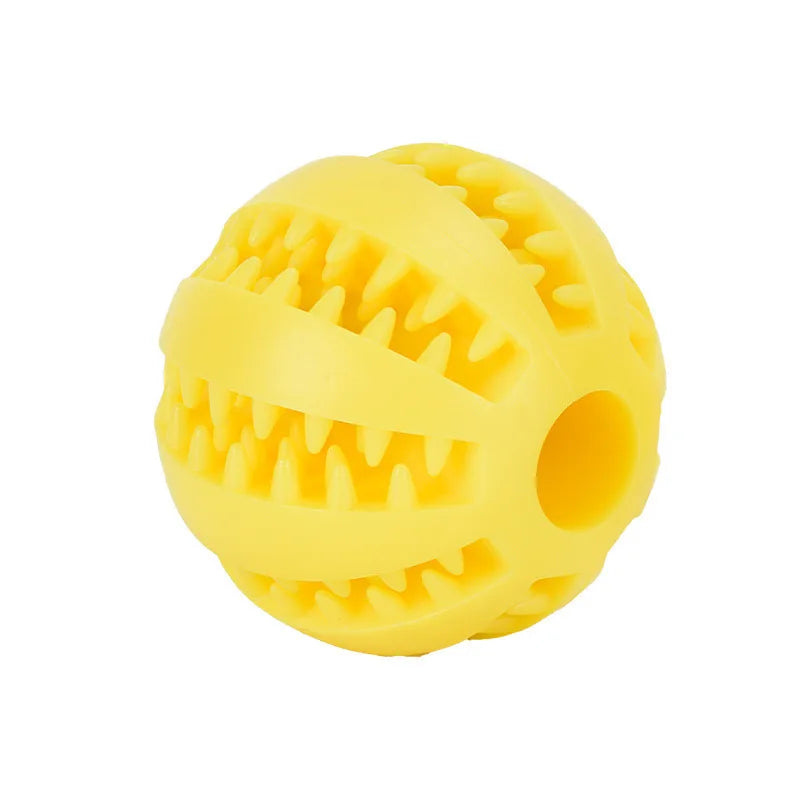 Rubber Treat Ball for Dogs - Yellow / 6 cm