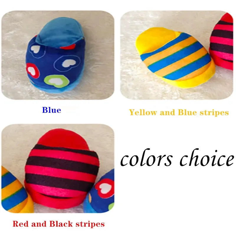 Squeaky Plush Slipper Toy