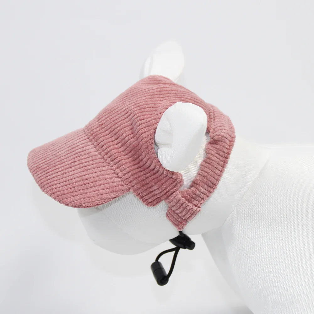 Corduroy Baseball Cap for Dogs - Pink / XL (22 to 35 kg)