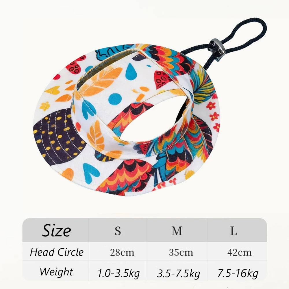 Printed Sun Cap for Dogs - Feather / S (1 to 3.5 kg)
