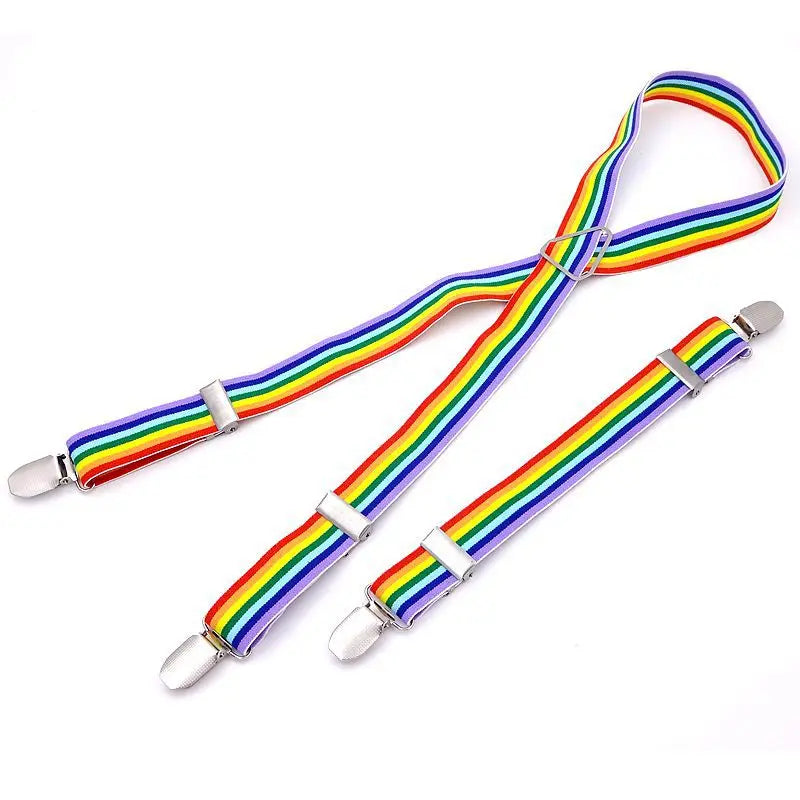 Dog Nappy Suspenders - Pastel rainbow / S