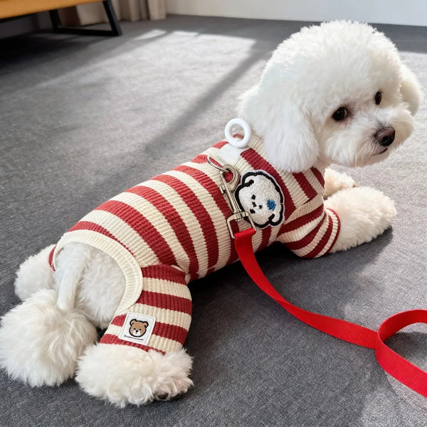 Striped Four-Leg Jumper for Small Dogs