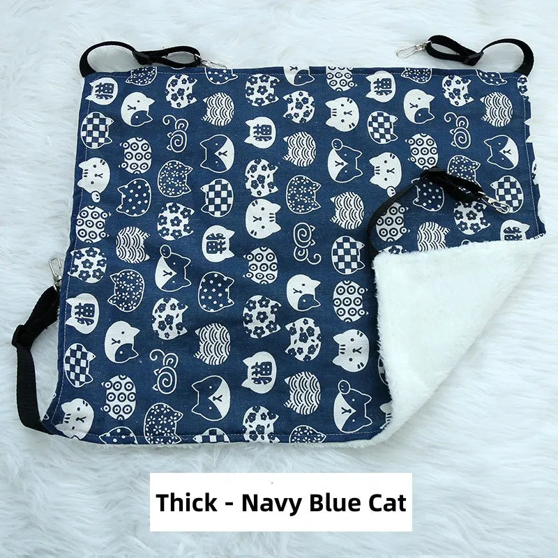 Hanging Cage Hammock - Thick-Navy Blue Cat / S (38 x 35 cm)