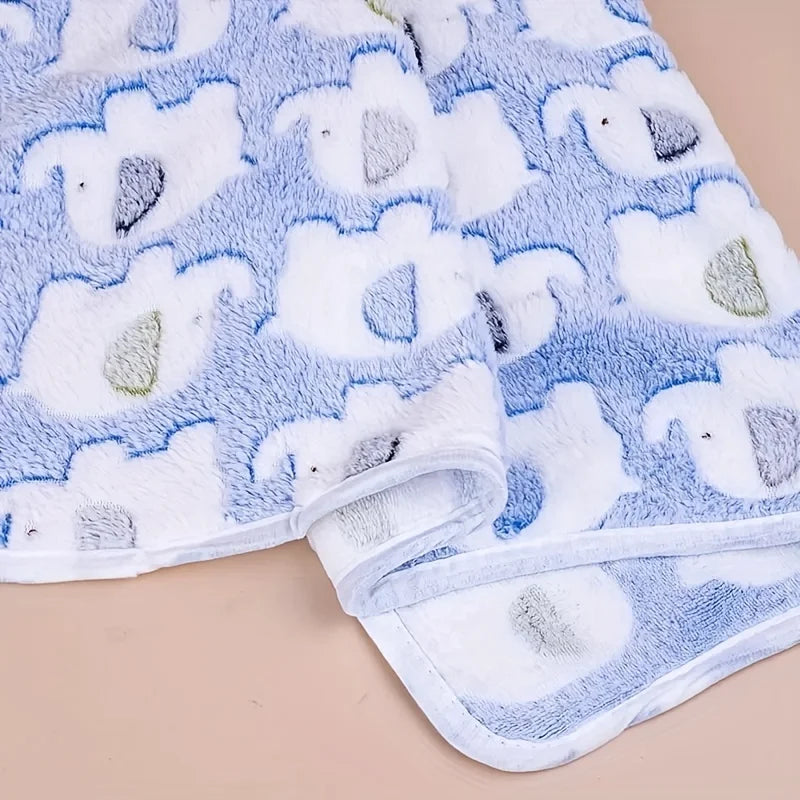 Cartoon Elephant Fleece Pet Blanket