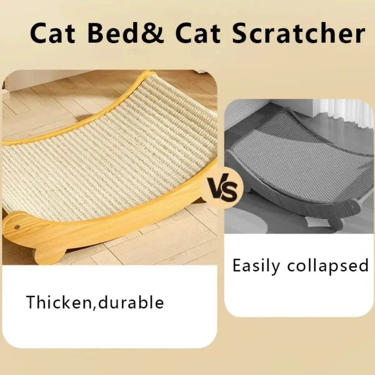 Wooden Cat Scratcher Lounger