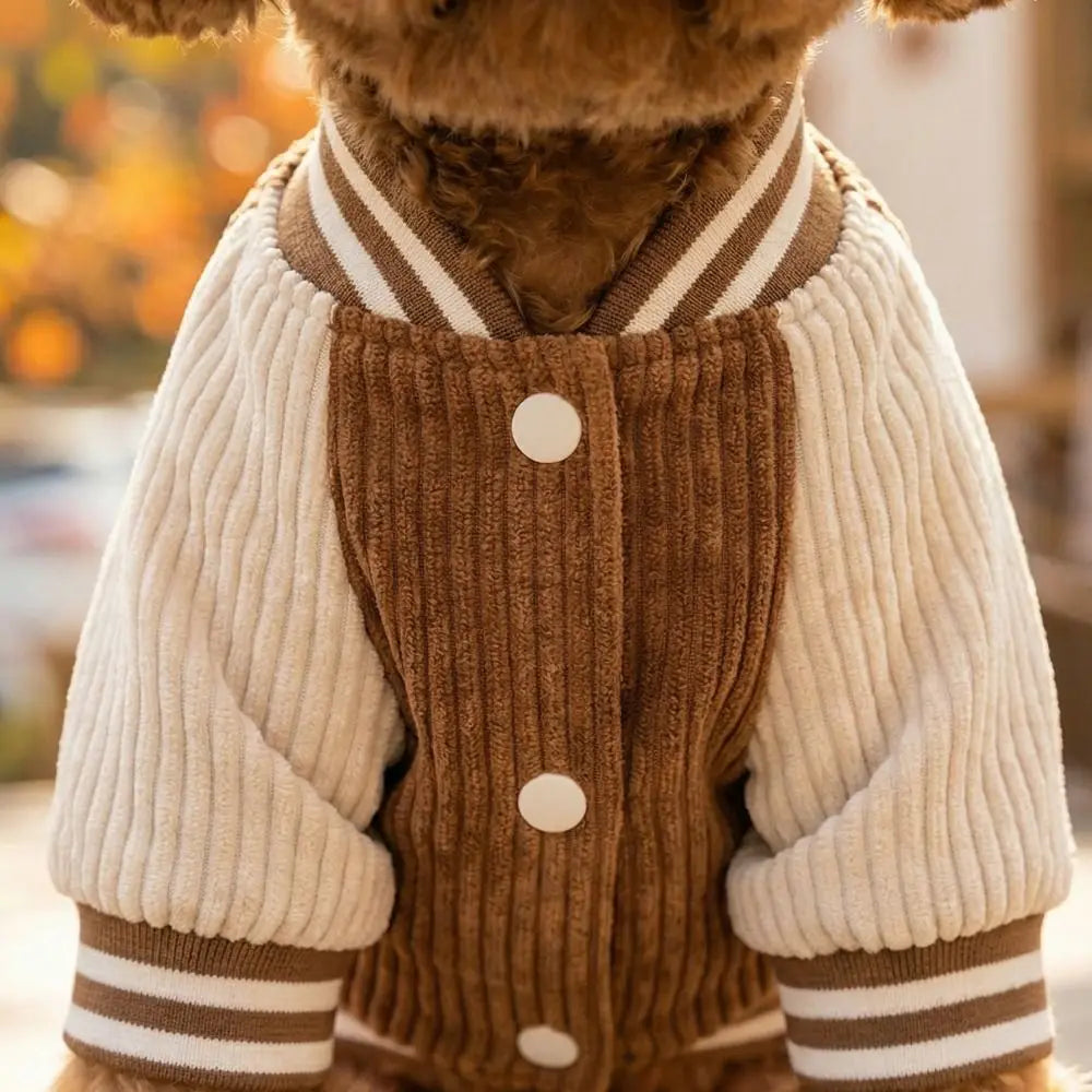 Corduroy Baseball Jacket for Dogs