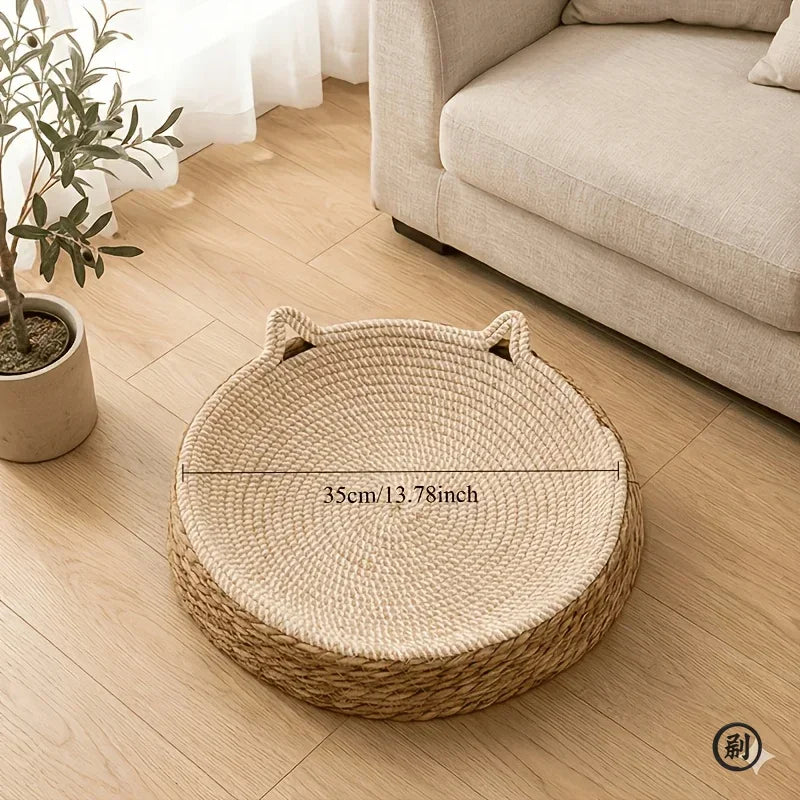 Round Woven Cat Scratcher Bed