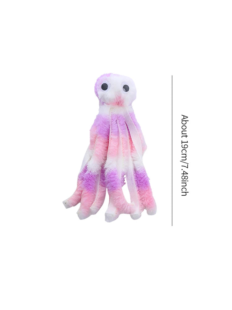 Plush Octopus Cat Toy - Multicolor